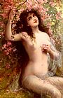 Emile Vernon Canvas Paintings - Among The Blossoms